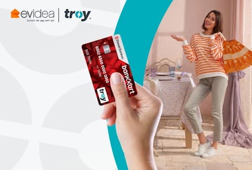 TROY Logolu Bankkart'ınıza Evidea'da 300 TL İndirim