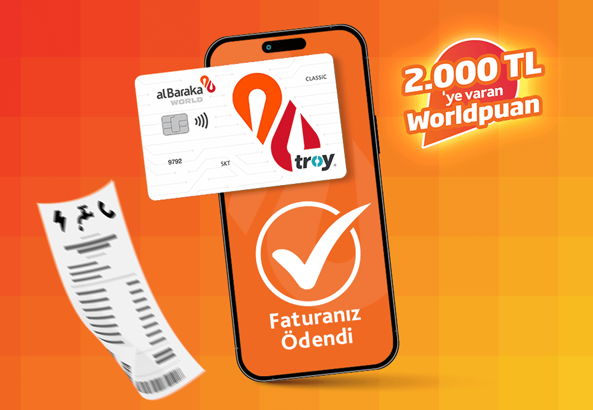 Otomatik Fatura Ödeme Talimatlarınıza Toplamda 2.000 TL Worldpuan! | Albaraka Türk