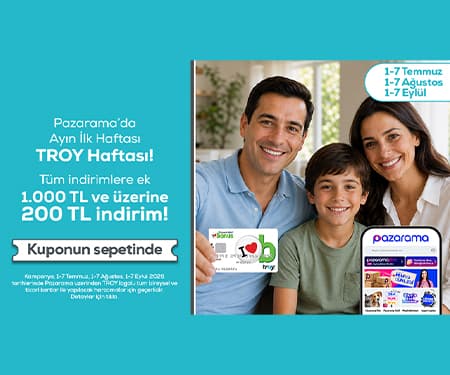 Pazarama'da Garanti BBVA TROY ile 1.000 TL’ye 200 TL indirim!