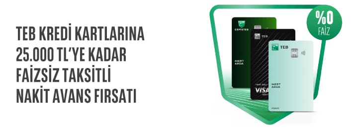 Faizsiz Taksitli Nakit Avans Fırsatı CEPTETEB'de!